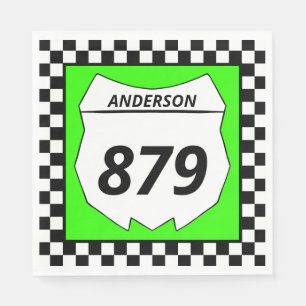 Motocross Custom Dirt Bike Nummernschild auf Green Serviette