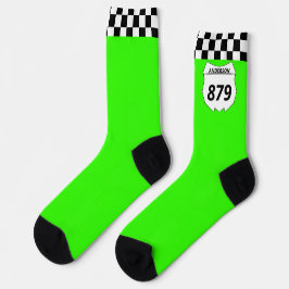 Motocross Custom Dirt Bike Nummernschild auf Green Socken