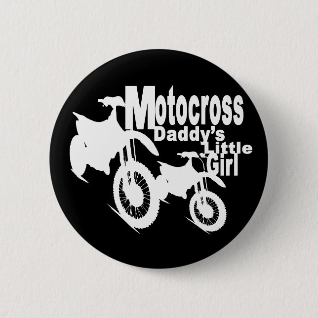 Motocross Daddys Mädchen Button (Vorderseite)