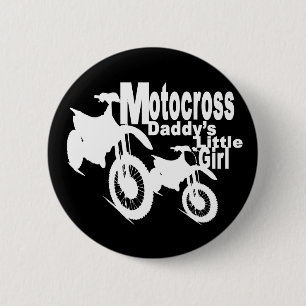 Motocross Daddys Mädchen Button