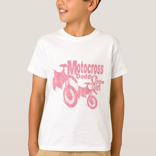 Motocross Daddys Mädchen T-Shirt (Vorderseite)