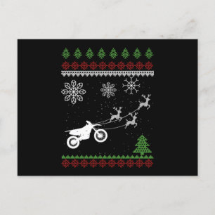 Motocross Deer Bike Motorrad Gutes Weihnachtsgesch Postkarte