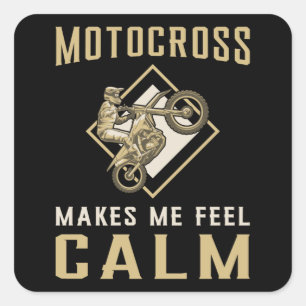 Motocross Dirt Bike Biker Behalt Calm Funny Gesche Quadratischer Aufkleber