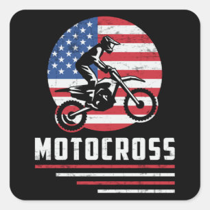 Motocross Dirt Bike Biker Motorrad Funny Gift Quadratischer Aufkleber