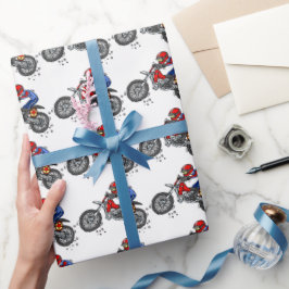 Motocross Dirt Bike Birthday Party Wrapping Paper Geschenkpapier