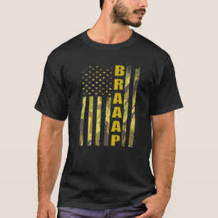 Motocross Dirt Bike Braaap USA Flag Camouflage Mot T-Shirt
