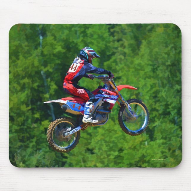 Motocross Dirt-Bike Champion Racer Mousepad (Vorne)