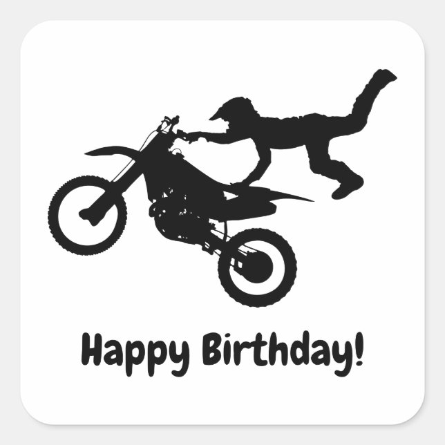 Motocross Dirt Bike Geburtstagsparty Sticker (Vorderseite)