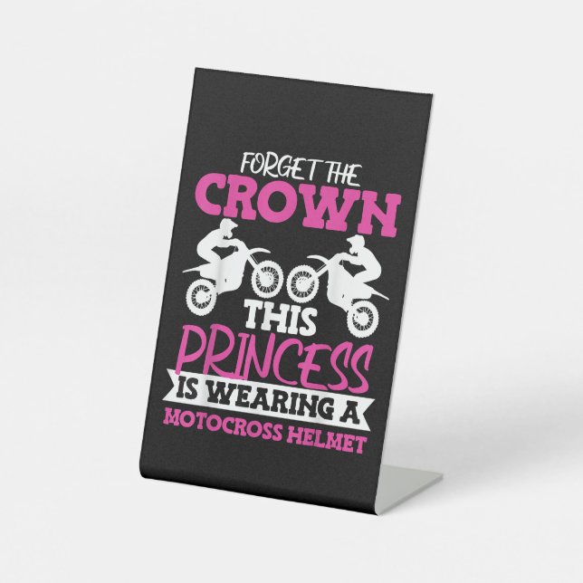 Motocross Dirt Bike Girl Sockelschild (Vorderseite)