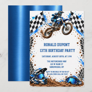 Motocross Dirt Bike Jungen-Geburtstagsfeier Einladung
