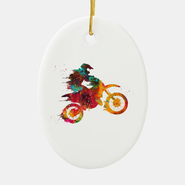 Motocross Dirt Bike Keramik Ornament (Vorne)