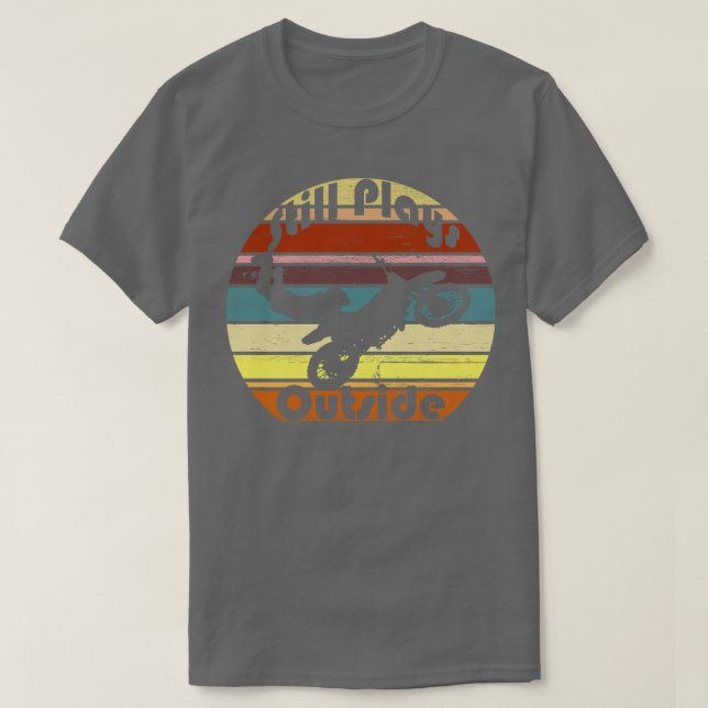 Motocross Dirt Bike Motorrad Retro T-Shirt (Design vorne)