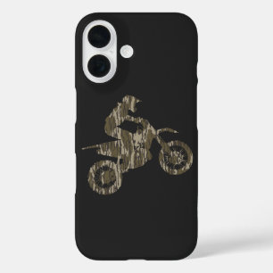 Motocross Dirt Bike Racing Bottomland Camouflage iPhone 16 Hülle