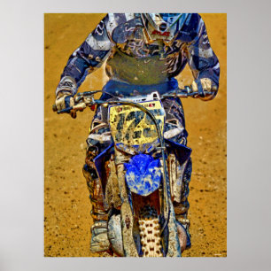 Motocross Dirt-Bike Racing Champion Nah-up Poster