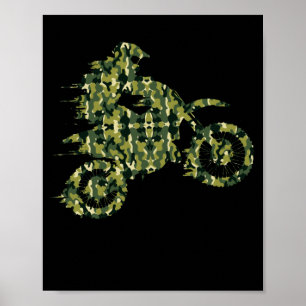 Motocross Dirt Bike Racing Shirt Camouflage Camouf Poster