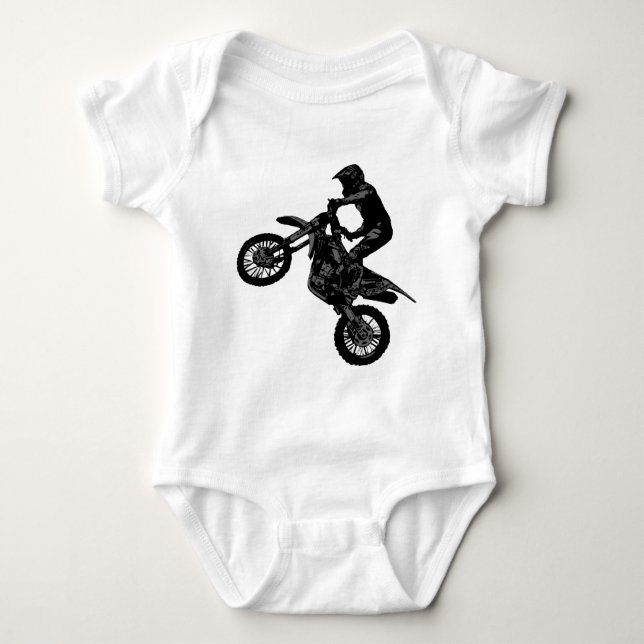 Motocross Dirt-Bike Rider Baby Strampler (Vorderseite)