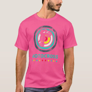 Motocross Dirt Bike Rider Vintag Rainbow Motorrad T-Shirt