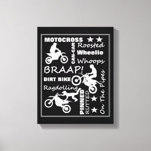 Motocross Dirt Bike Sportterminologie Typografie Leinwanddruck
