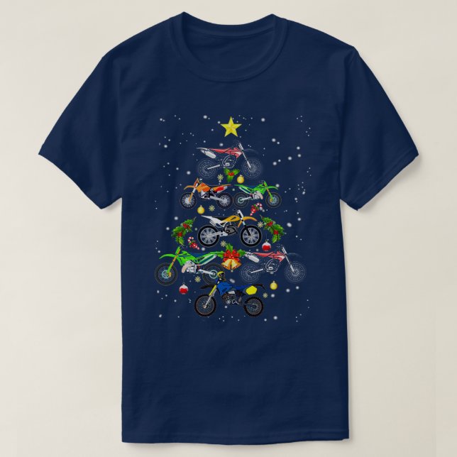 Motocross Dirt Bike Tree Christmas TL  T-Shirt (Design vorne)