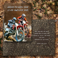 Motocross Dirt Biking Message Card für den Vater