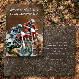 Motocross Dirt Biking Message Card für den Vater Karte