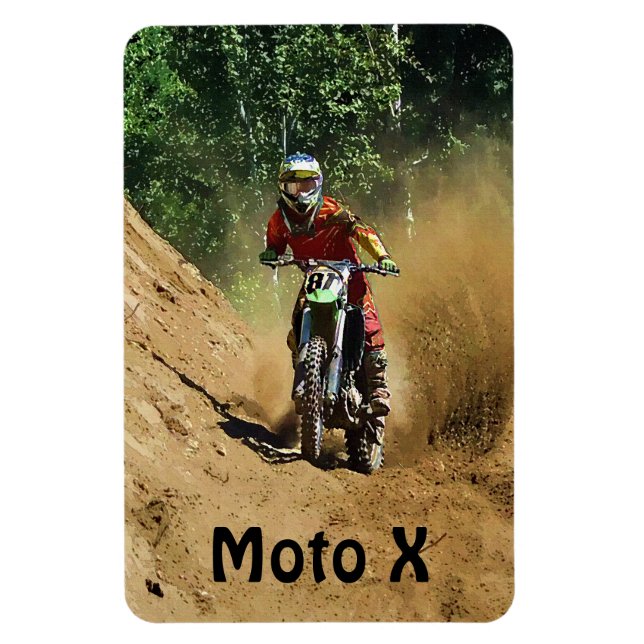 Motocross Dirt-Racer Sportart Magnet (Vertikal)