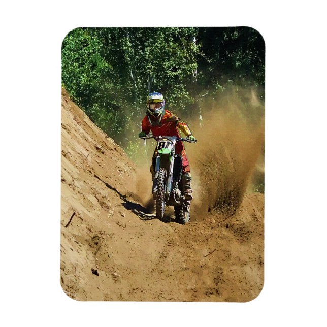 Motocross Dirt-Racer Sportart Magnet (Vertikal)