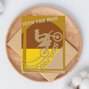 Motocross Dirtbike moto-x in den Schlamm Postkarte