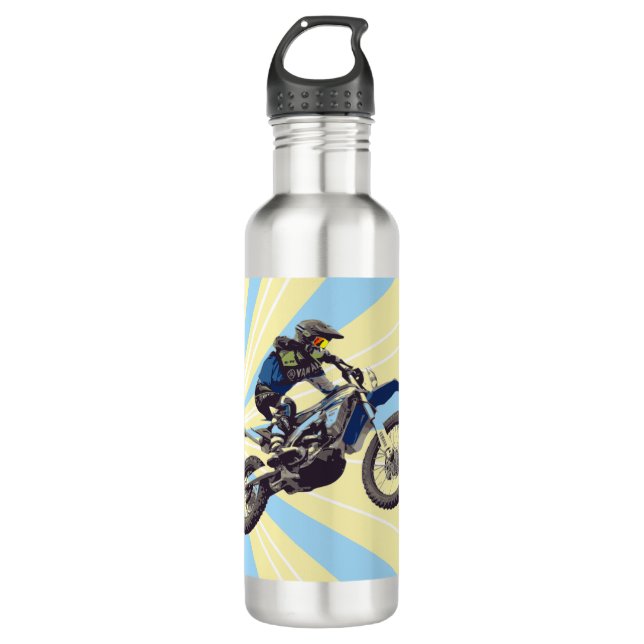 Motocross Edelstahlflasche (Vorderseite)