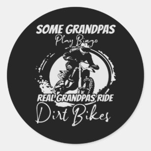 Motocross Enduro Biker Opa Racing Dirt Bike Ri Runder Aufkleber