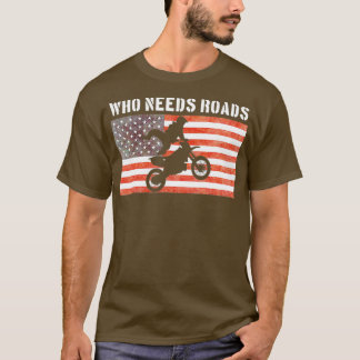 Motocross Enduro Dirt Bike Rider Amerikanische Fla T-Shirt