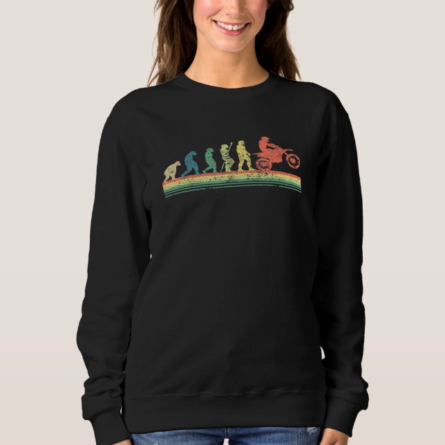Motocross Evolution Motorrad Enduro Retro Vintag Sweatshirt (Vorderseite)
