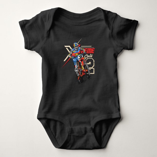 Motocross Extreme Sports Rider Baby Strampler (Vorderseite)