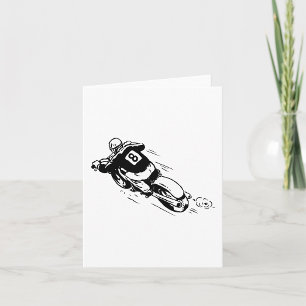 Motocross-Fahrer Nummer 8 Retro-Dirt-Bike Karte