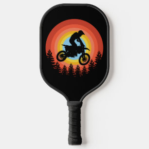 MOTOCROSS-FAHRER VINTAGE SONNENUNTERGANG  PICKLEBALL SCHLÄGER