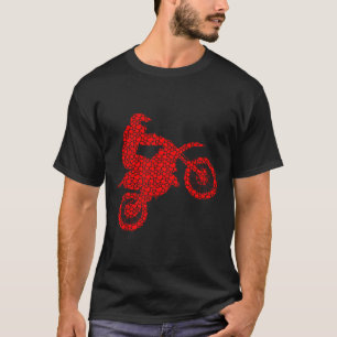 Motocross-Fans Valentine-Herzen Liebe Dirt-Bike S T-Shirt