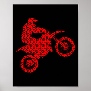 Motocross-Fans Valentinsherzen Liebe Dirt Bike S Poster