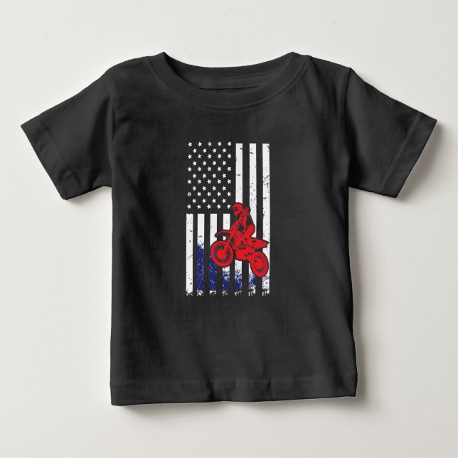 Motocross-Flagge-Schmutz-Fahrrad Baby T-shirt (Vorderseite)