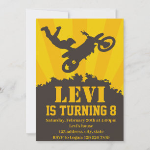 Motocross-Geburtstagsfeier-Einladung Einladung