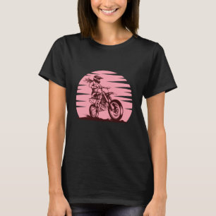 Motocross Girl Retro Vintag rosa T-Shirt