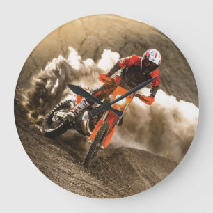 Motocross Große Wanduhr