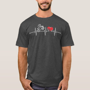 Motocross Heartbeat - Geschenk EKG Dirt Bike Rider T-Shirt