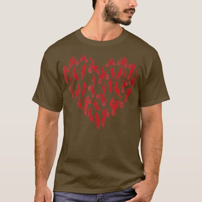 Motocross Herz Supercross Valentinstag Kinder T-Shirt (Vorderseite)