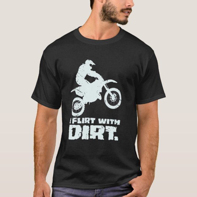 Motocross ich Flirt mit dunklen Männern Frauen Tee (Vorderseite)