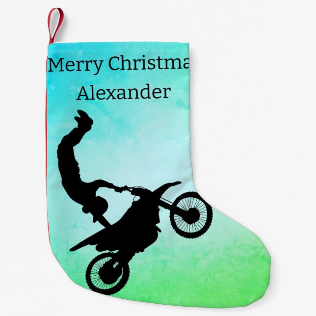 Motocross Kleiner Weihnachtsstrumpf (Vorderseite)