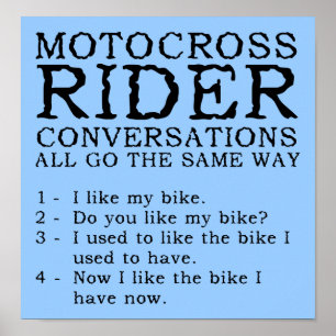 Motocross Konversationen Funny Dirt Bike Poster Si