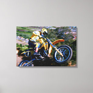 Motocross-Leinwand-Wrap - Mark Barnett auf Saddleb Leinwanddruck