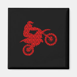 Motocross-Liebhaber Valentinstag Herzen Liebe Dirt Magnet