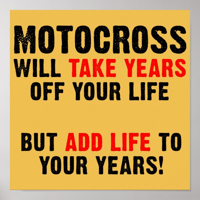 Motocross Life zu Ihren Jahren Dirt Bike Poster-Ze Poster (Vorne)