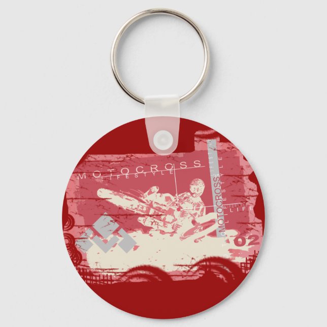Motocross Lifestyle Tshirts und Geschenke Schlüsselanhänger (Vorderseite)